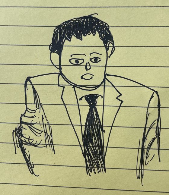 Sketch of Sam-Bankman Fried testifying​ in court on⁣ October 27, 2023. (Nikhilesh De/CoinDesk).